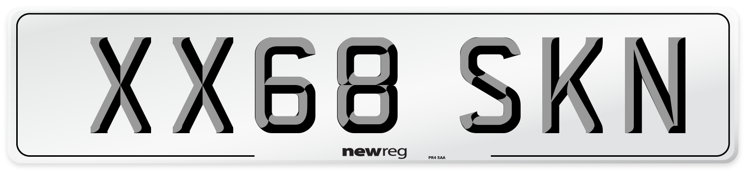 XX68 SKN Number Plate from New Reg